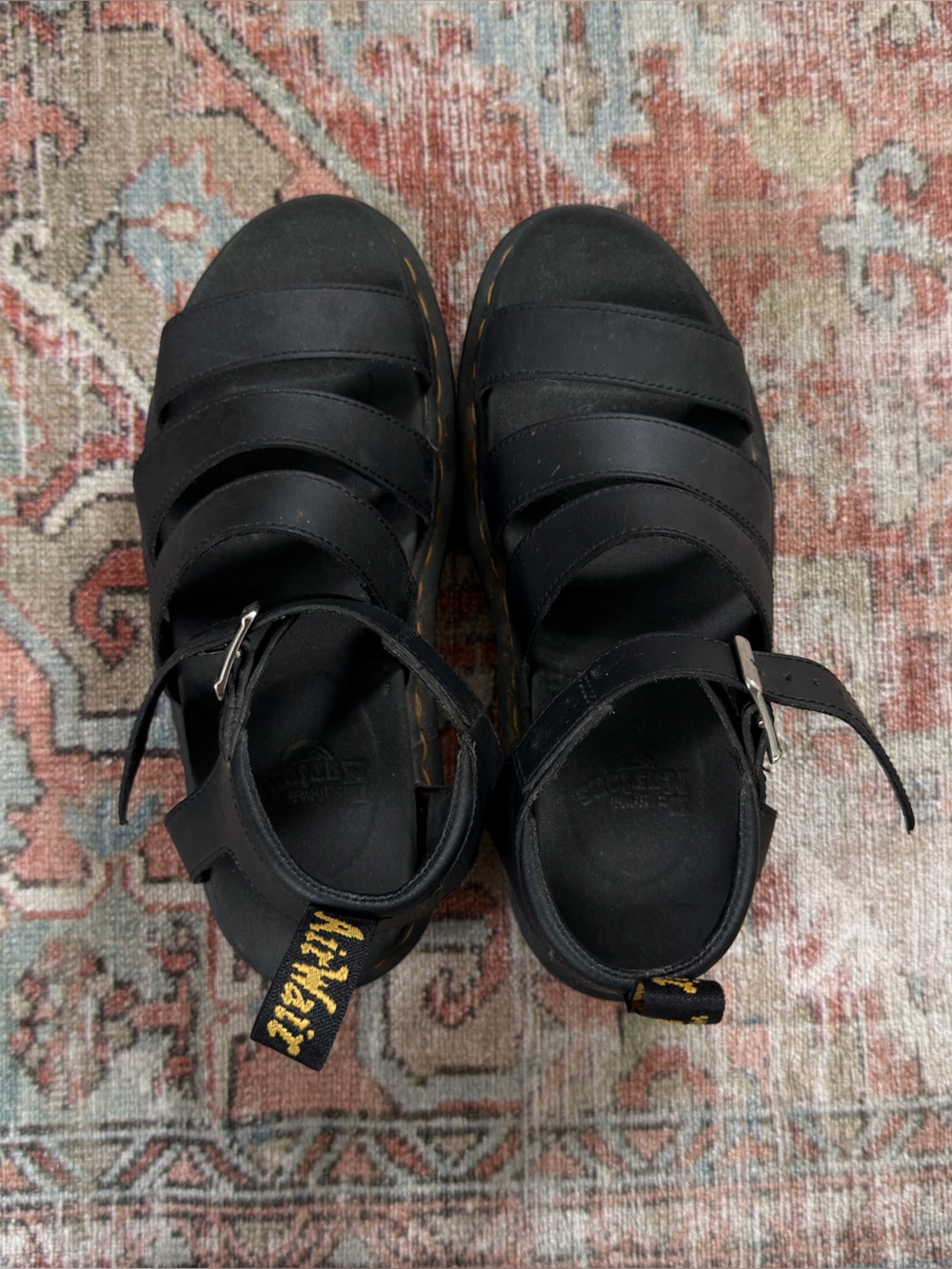 Dr. Martens Women’s Black Triple-Strap Buckle Sandals